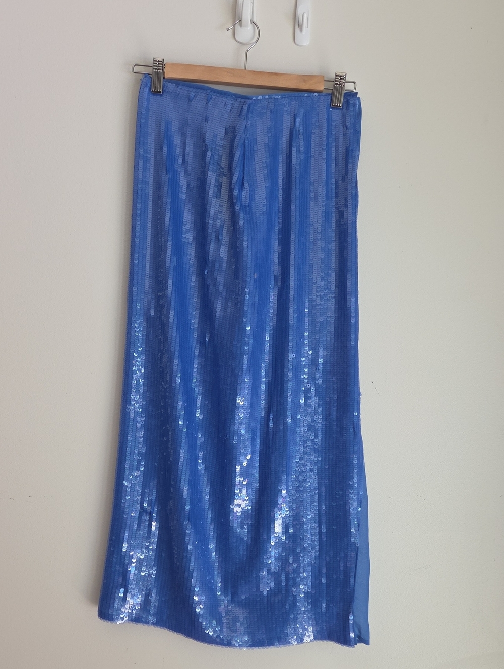 Zara Electric Blue Sequin Maxi Skirt